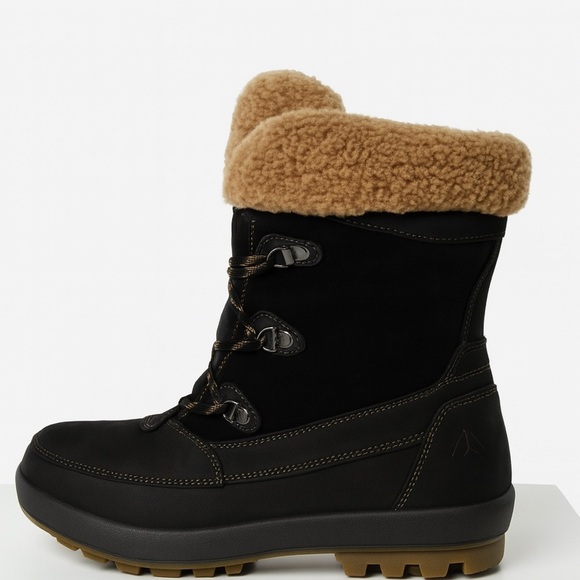 Alpine Design Sofia 2.0 Winter Boots Women 11 Black Mid Calf Leather Snow Hiking - Picture 5 of 5